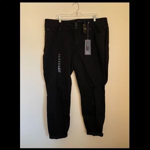 Torrid Black Ripped Jeans, Size 22 Tall, NWT